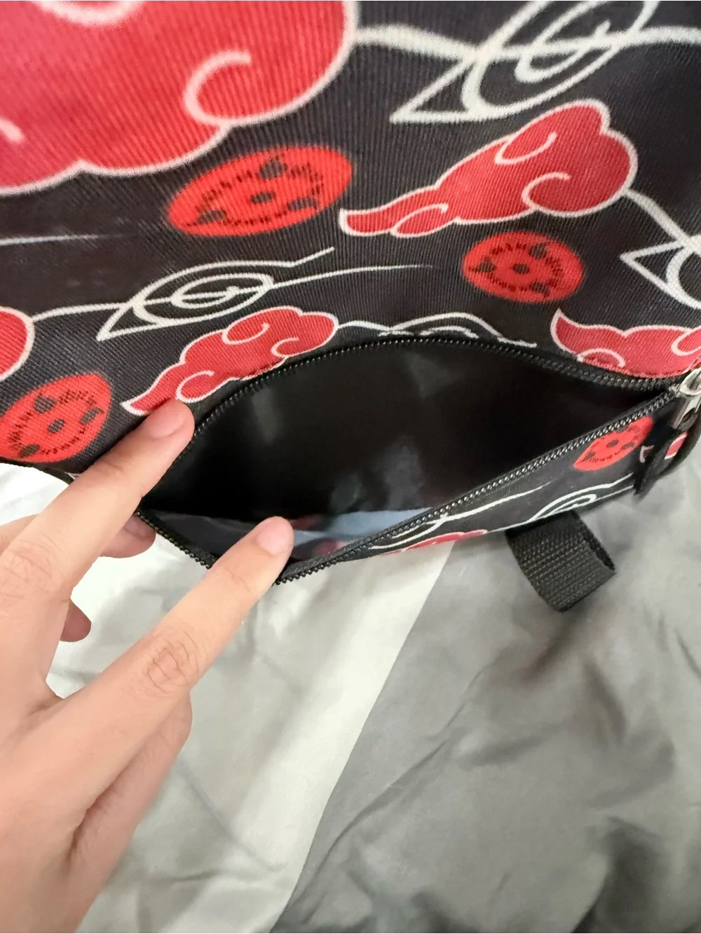Unbranded Black & Red Patterned Mini Backpack for Men